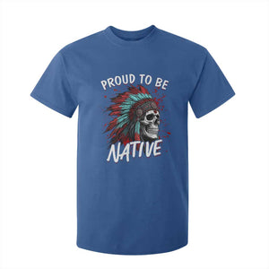 Proud To Be Native T Shirt For Kid Native American Skull Headdress Graphic TS12 Royal Blue Print Your Wear