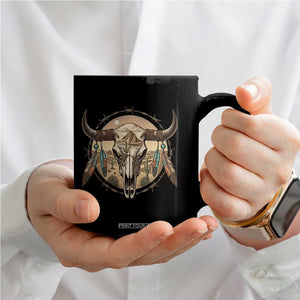 Southwestern Desert Bull Skull Coffee Mug Rustic Western Feather Emblem TS12 Print Your Wear