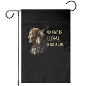 Indigenous Peoples Day Gift Garden Flag No One Is Illegal On Stolen Land TS12 Black Print Your Wear