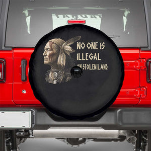 Indigenous Peoples Day Gift Spare Tire Cover No One Is Illegal On Stolen Land TS12 Black Print Your Wear