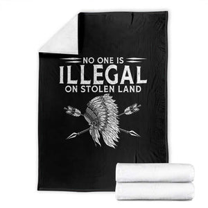 Honor Indigenous Peoples Throw Blanket No One Is Illegal On Stolen Land TS12 Black Print Your Wear