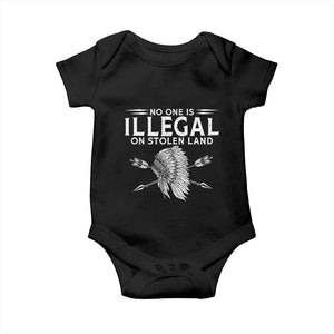 Honor Indigenous Peoples Baby Onesie No One Is Illegal On Stolen Land TS12 Black Print Your Wear