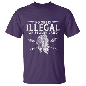 Honor Indigenous Peoples T Shirt No One Is Illegal On Stolen Land TS12 Purple Print Your Wear