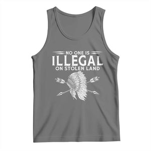 Honor Indigenous Peoples Tank Top No One Is Illegal On Stolen Land TS12 Black Heather Print Your Wear