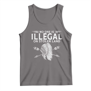 Honor Indigenous Peoples Tank Top No One Is Illegal On Stolen Land TS12 Deep Heather Print Your Wear