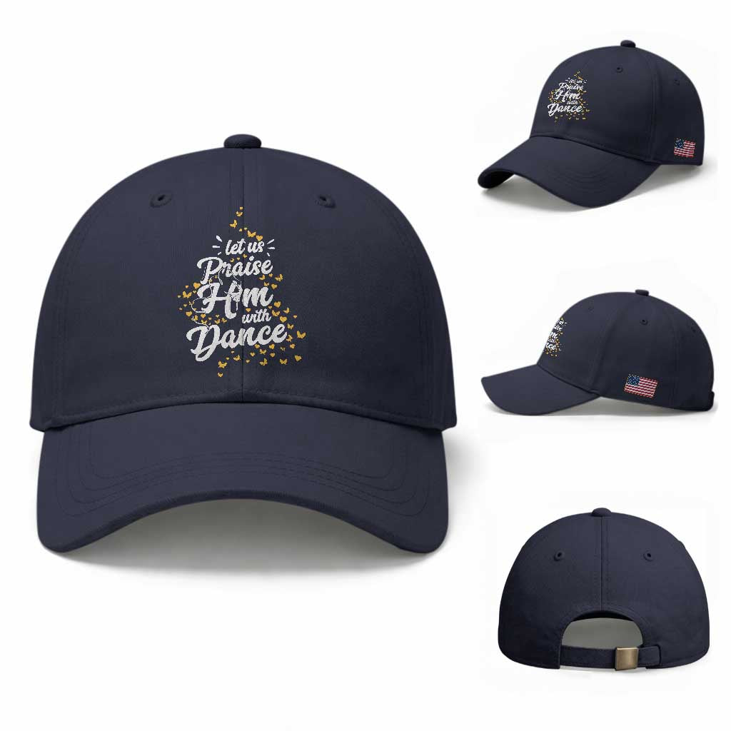 Christian Ballet Lover Baseball Cap Let Us Praise Him With Dance TS12 Baseball Cap Universal Fit Navy Print Your Wear