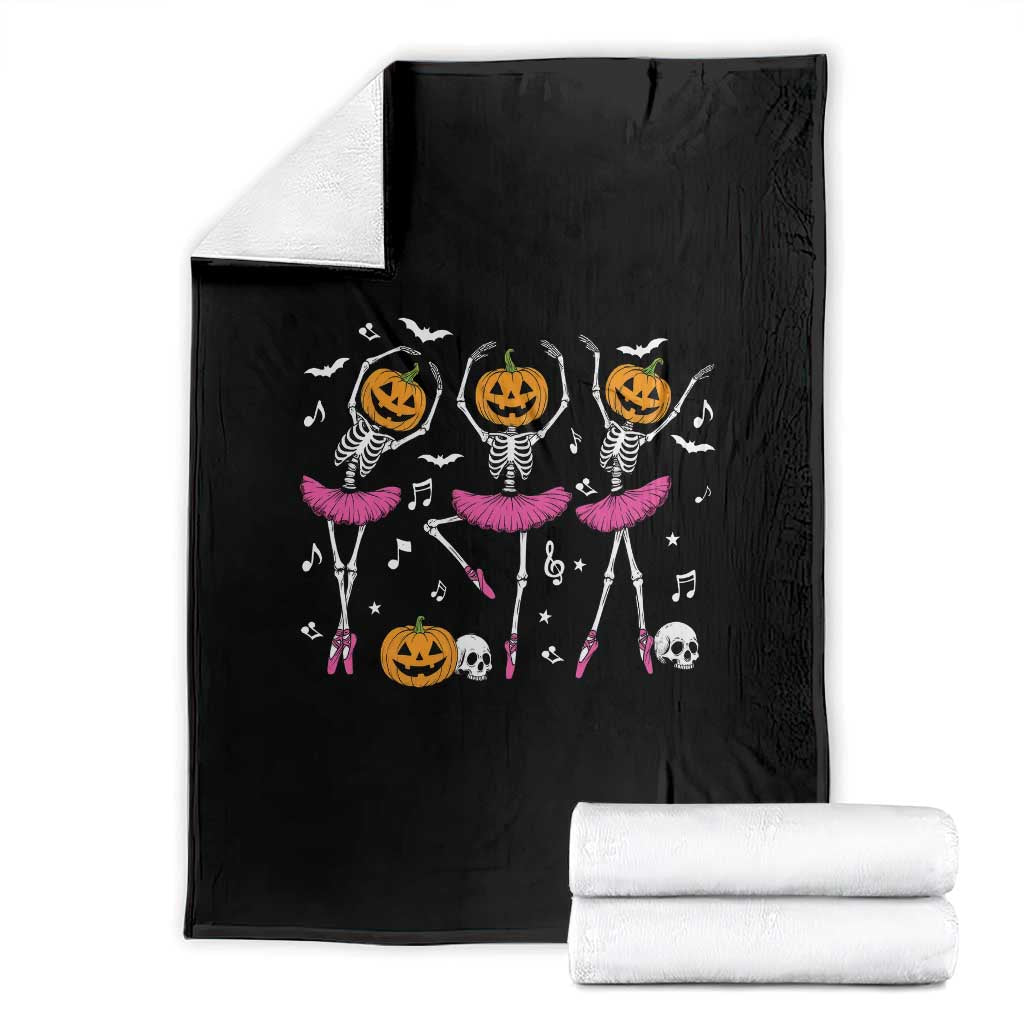 Ballet Skeleton Dance Throw Blanket Funny Halloween Gift TS12 Black Print Your Wear