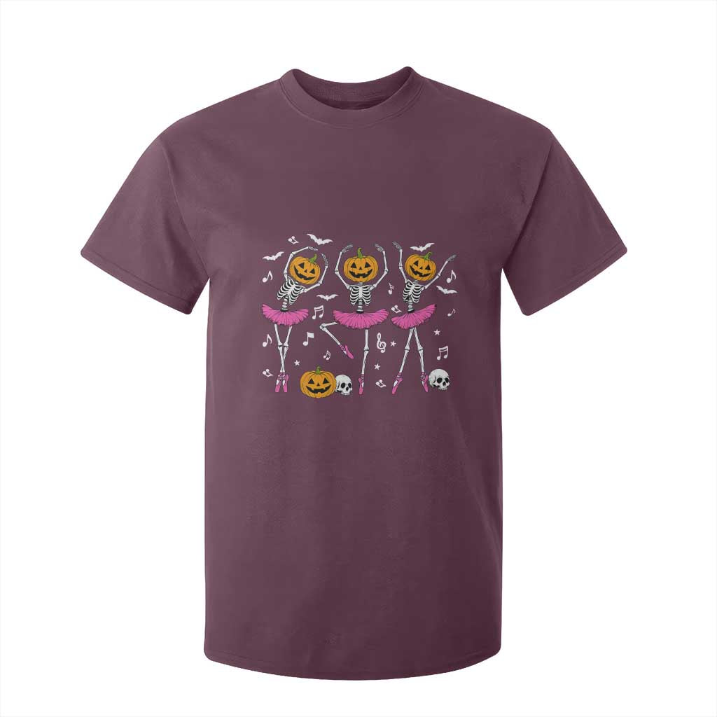 Ballet Skeleton Dance T Shirt For Kid Funny Halloween Gift TS12 Maroon Print Your Wear