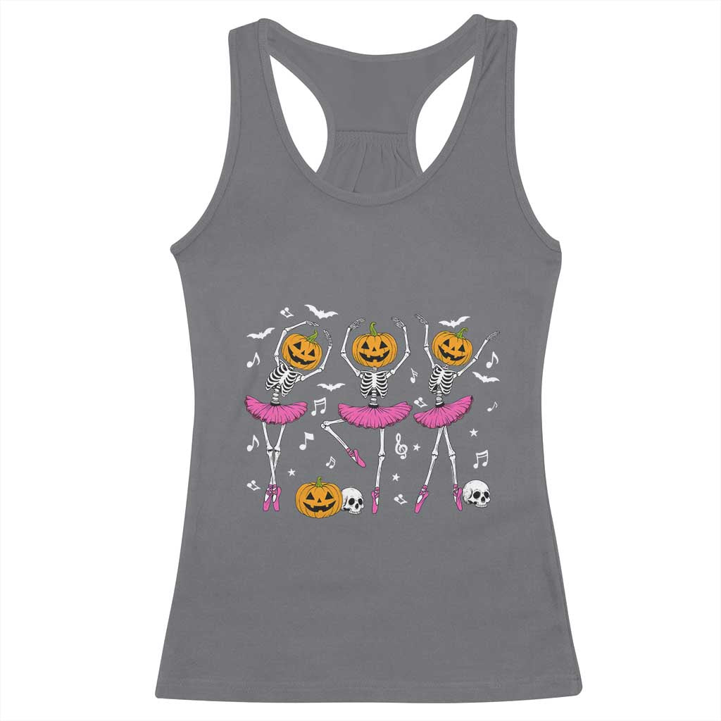 Ballet Skeleton Dance Racerback Tank Top Funny Halloween Gift TS12 Charcoal Print Your Wear