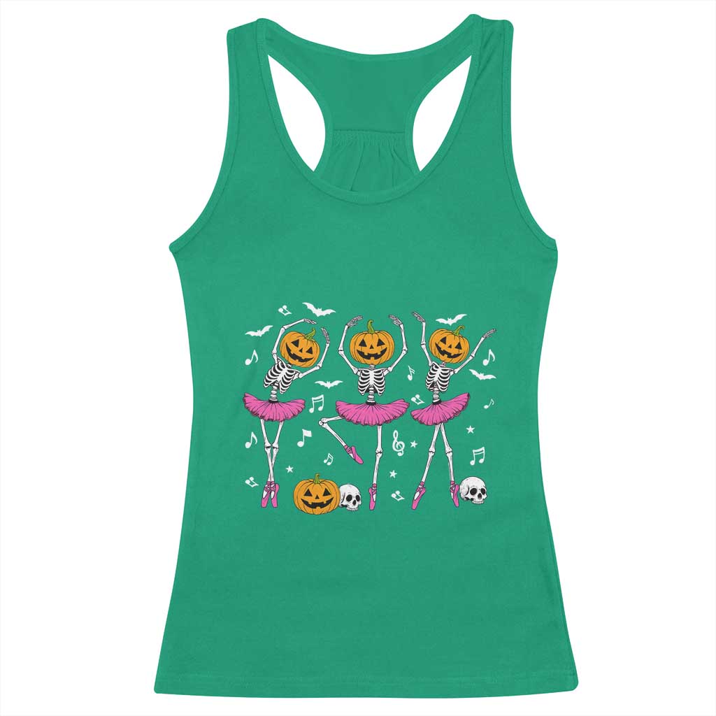 Ballet Skeleton Dance Racerback Tank Top Funny Halloween Gift TS12 Irish Green Print Your Wear