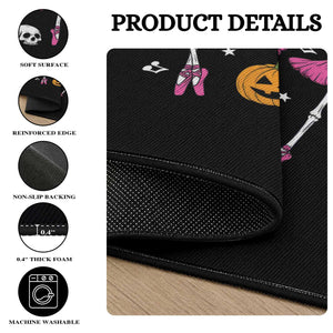 Ballet Skeleton Dance Round Rug Funny Halloween Gift