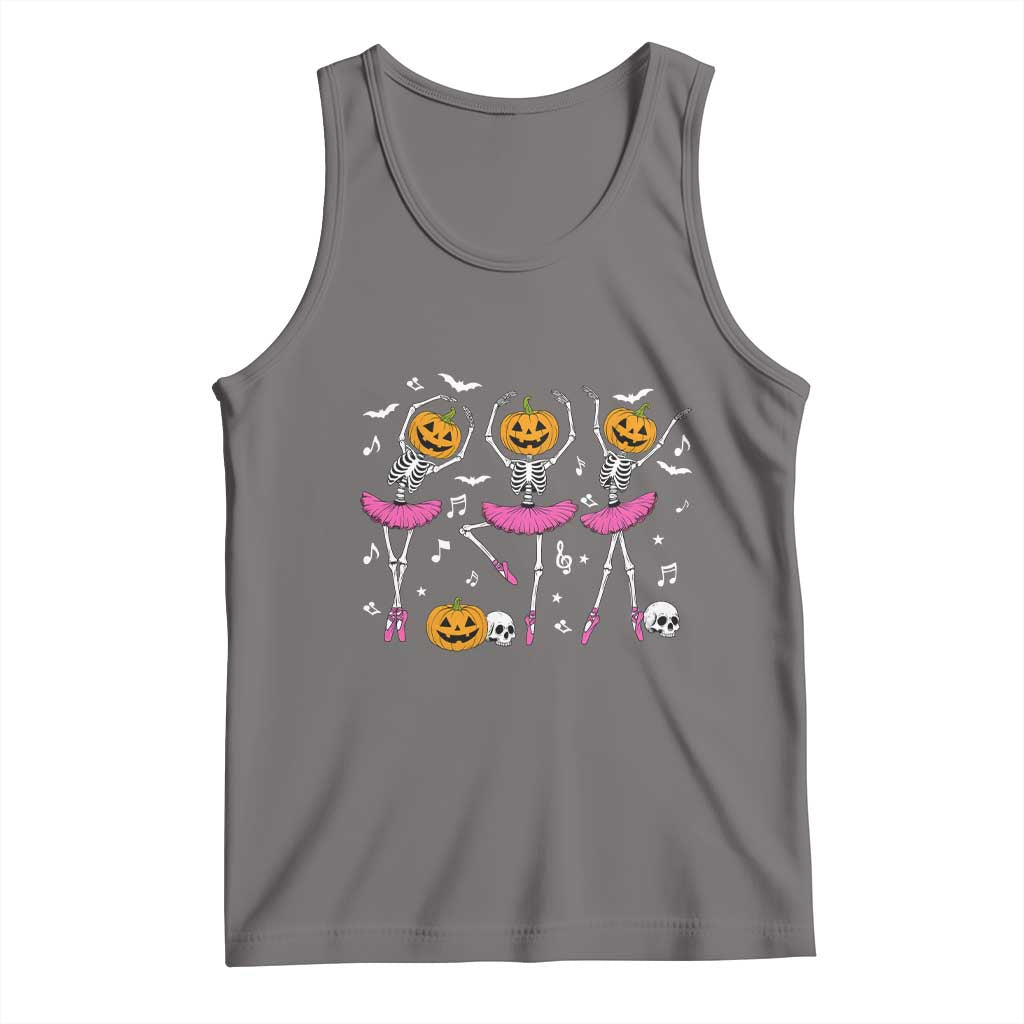Ballet Skeleton Dance Tank Top Funny Halloween Gift TS12 Deep Heather Print Your Wear