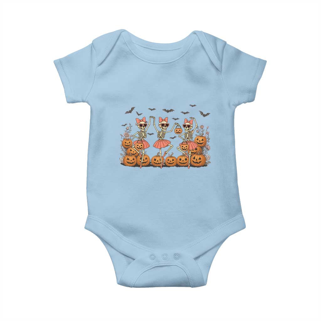 Funny Halloween Skeleton Dance Baby Onesie Gift For Ballet Lover TS12 Light Blue Print Your Wear