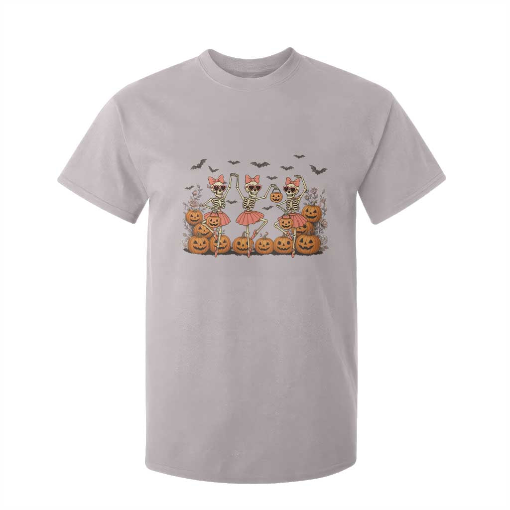 Funny Halloween Skeleton Dance T Shirt For Kid Gift For Ballet Lover TS12 Ice Gray Print Your Wear