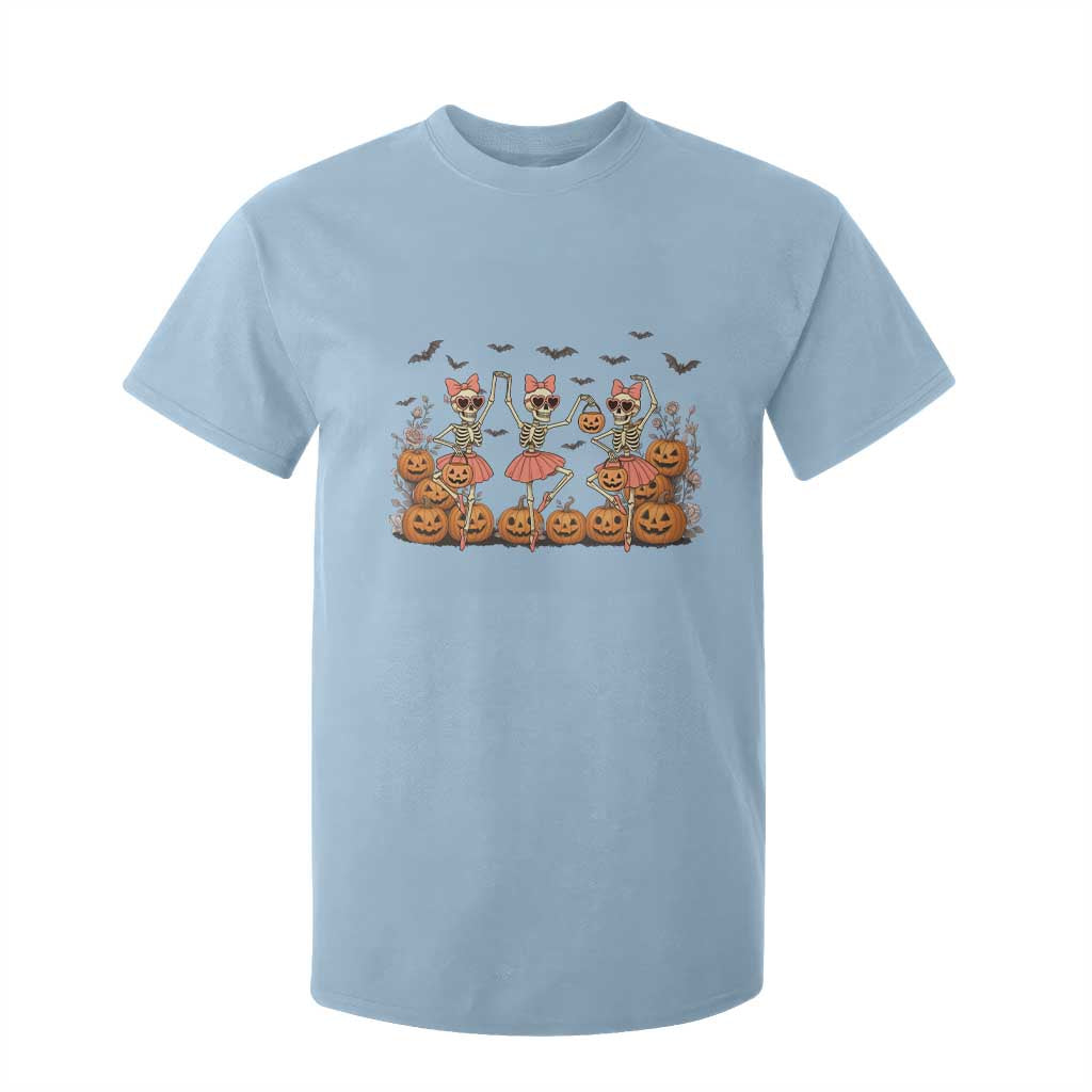 Funny Halloween Skeleton Dance T Shirt For Kid Gift For Ballet Lover TS12 Light Blue Print Your Wear