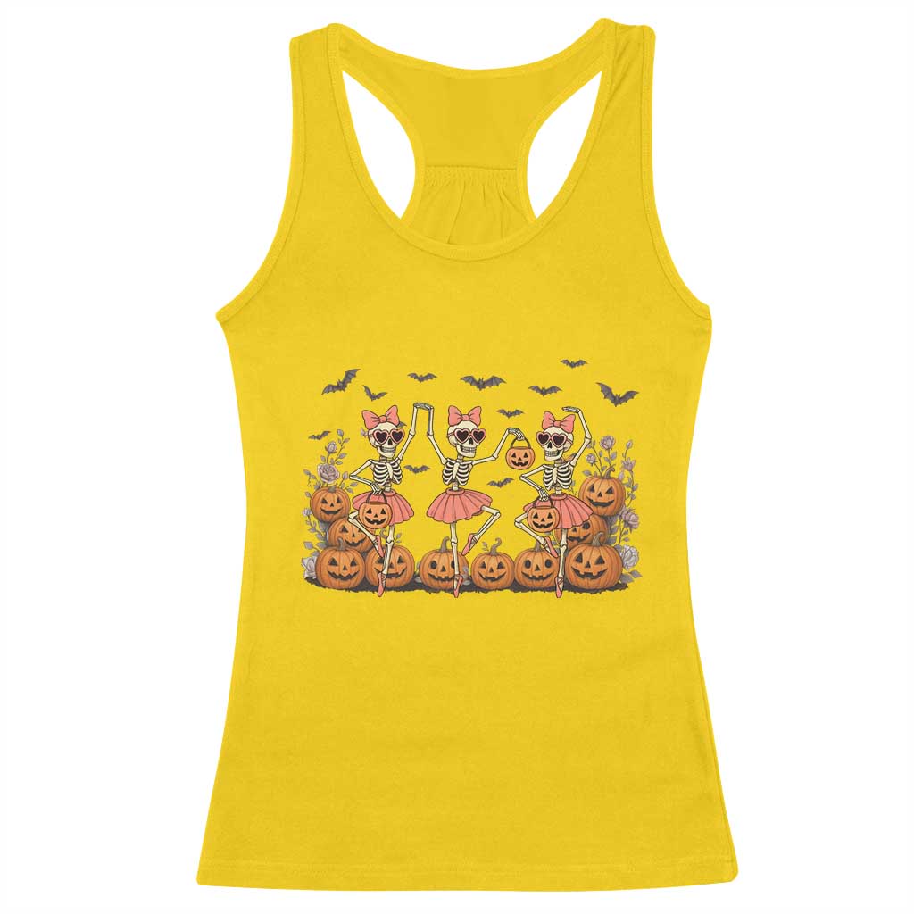 Funny Halloween Skeleton Dance Racerback Tank Top Gift For Ballet Lover TS12 Daisy Print Your Wear