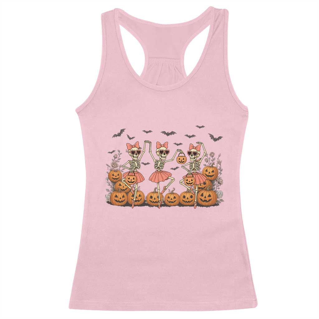 Funny Halloween Skeleton Dance Racerback Tank Top Gift For Ballet Lover TS12 Light Pink Print Your Wear