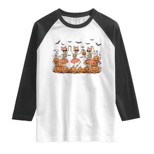 Funny Halloween Skeleton Dance Raglan Shirt Gift For Ballet Lover TS12 White Black Print Your Wear