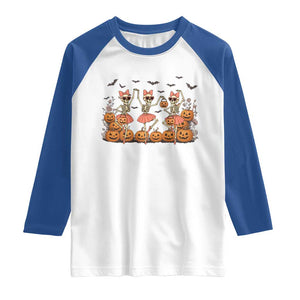 Funny Halloween Skeleton Dance Raglan Shirt Gift For Ballet Lover TS12 White Royal Print Your Wear