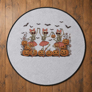 Funny Halloween Skeleton Dance Round Rug Gift For Ballet Lover