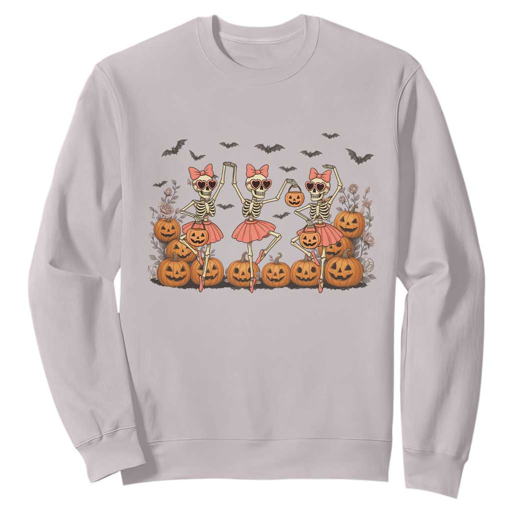 Funny Halloween Skeleton Dance Sweatshirt Gift For Ballet Lover TS12 Ice Gray Print Your Wear