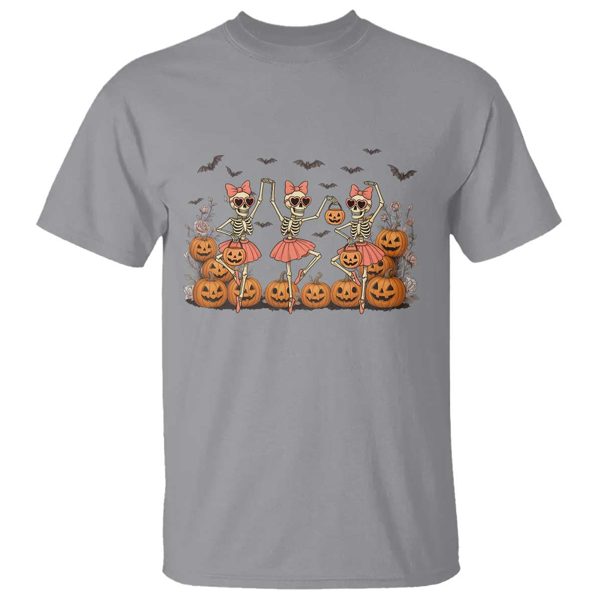 Funny Halloween Skeleton Dance T Shirt Gift For Ballet Lover TS12 Sport Gray Print Your Wear
