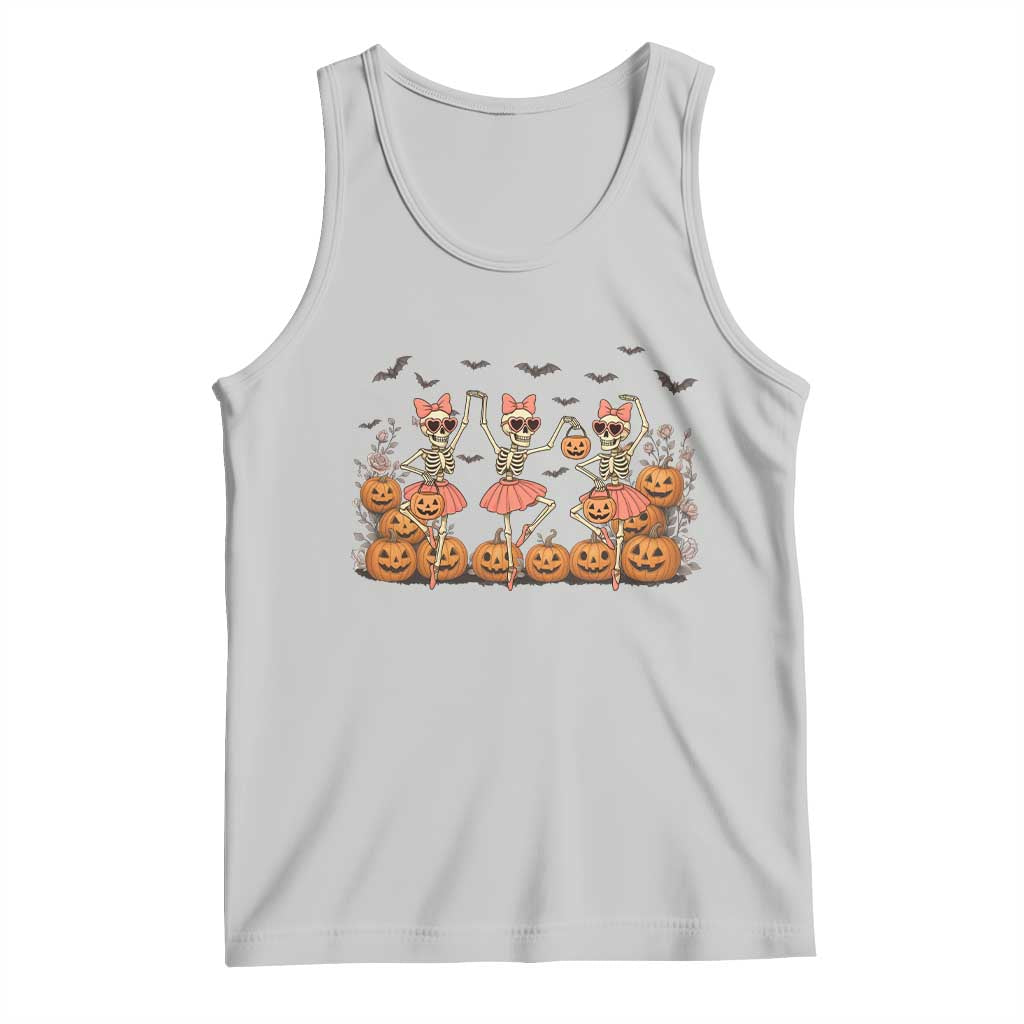 Funny Halloween Skeleton Dance Tank Top Gift For Ballet Lover TS12 Ash Print Your Wear