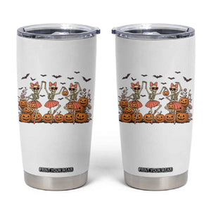 Funny Halloween Skeleton Dance Tumbler Cup Gift For Ballet Lover TS12 White Print Your Wear