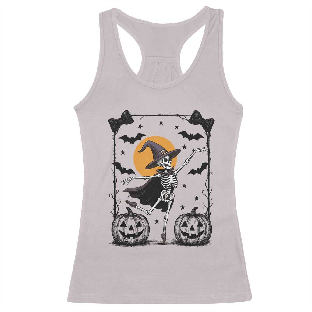 Funny Skeleton Witches Dance Ballet Racerback Tank Top Halloween Gift TS12 Ice Gray Print Your Wear