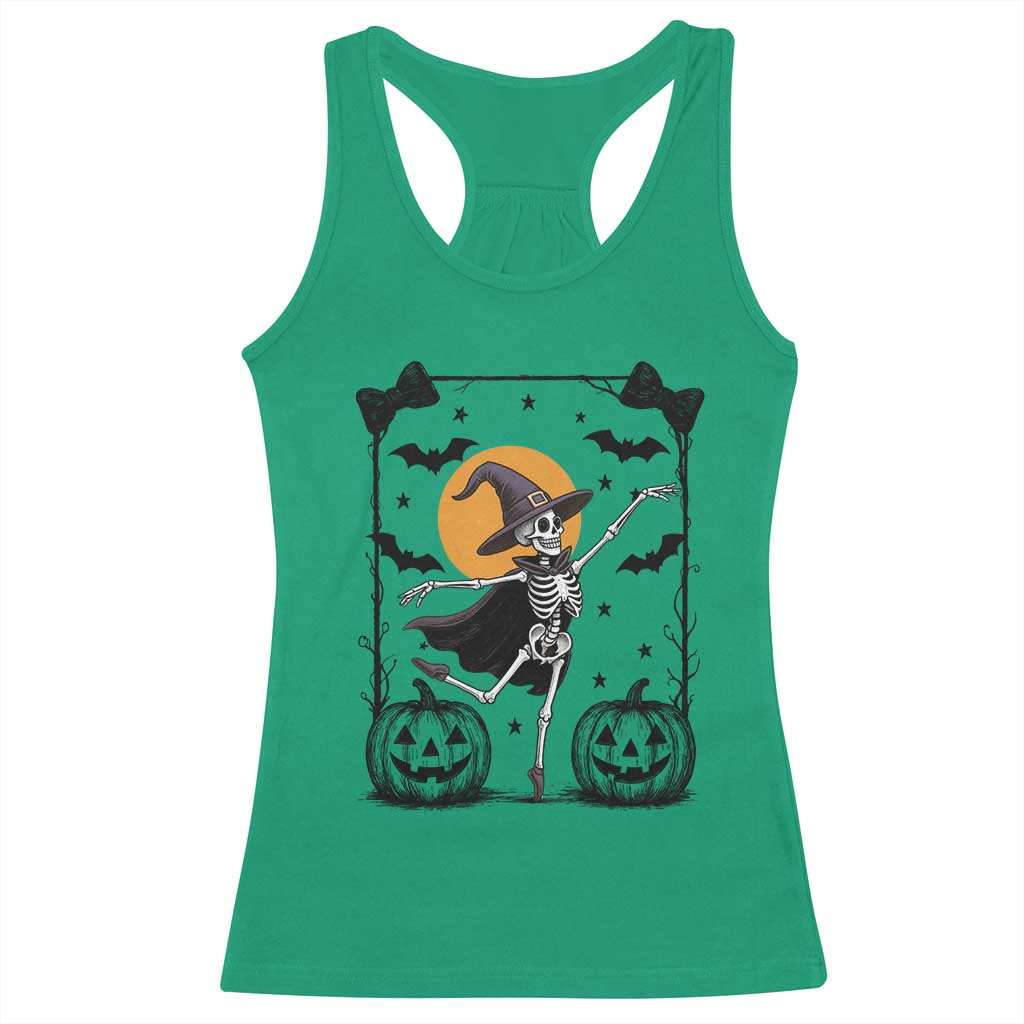 Funny Skeleton Witches Dance Ballet Racerback Tank Top Halloween Gift TS12 Irish Green Print Your Wear