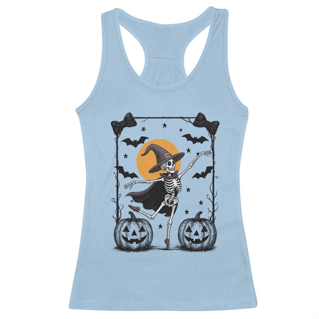 Funny Skeleton Witches Dance Ballet Racerback Tank Top Halloween Gift TS12 Light Blue Print Your Wear