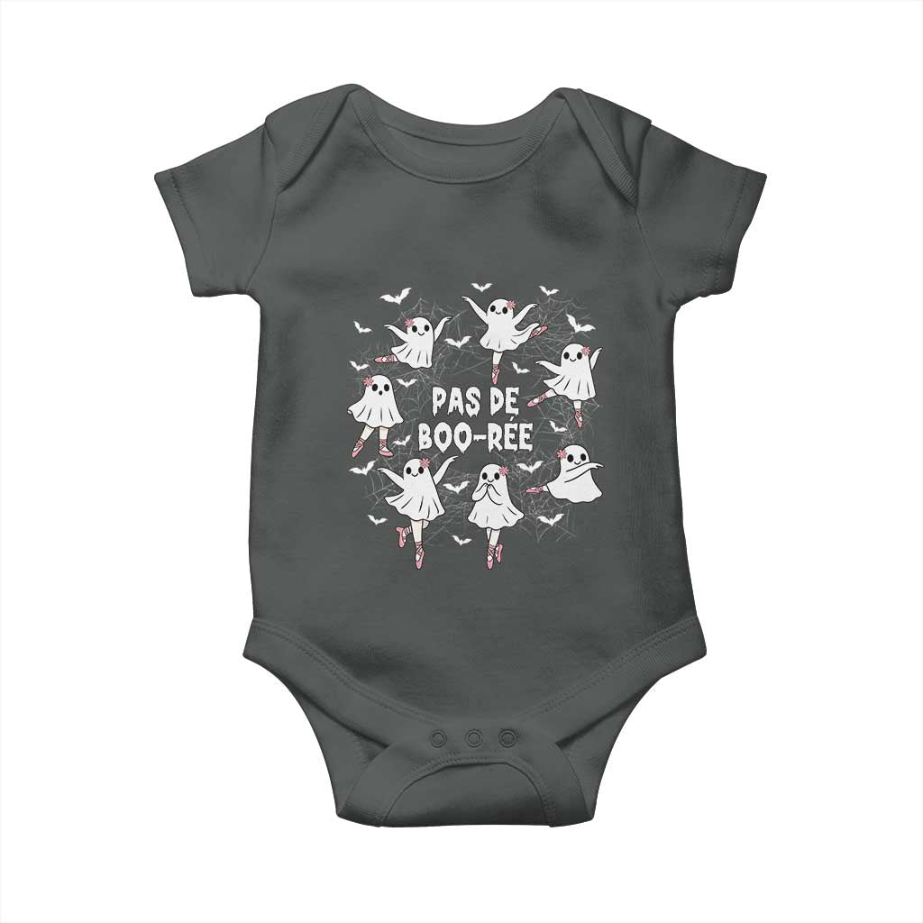 Halloween Ballet Ghost Baby Onesie Pas De Boo Ree Gift TS12 Dark Heather Print Your Wear