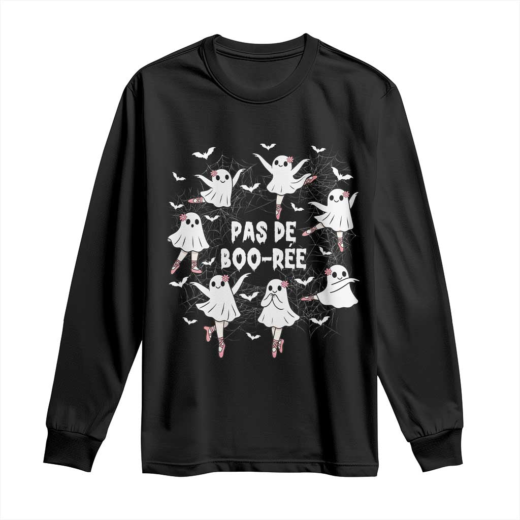 Halloween Ballet Ghost Long Sleeve Shirt Pas De Boo Ree Gift TS12 Black Print Your Wear