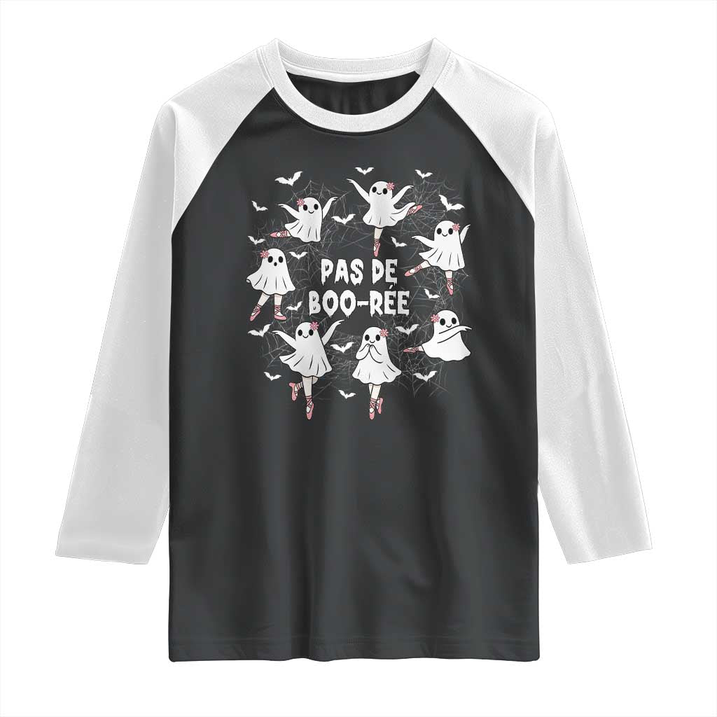 Halloween Ballet Ghost Raglan Shirt Pas De Boo Ree Gift TS12 Black White Print Your Wear