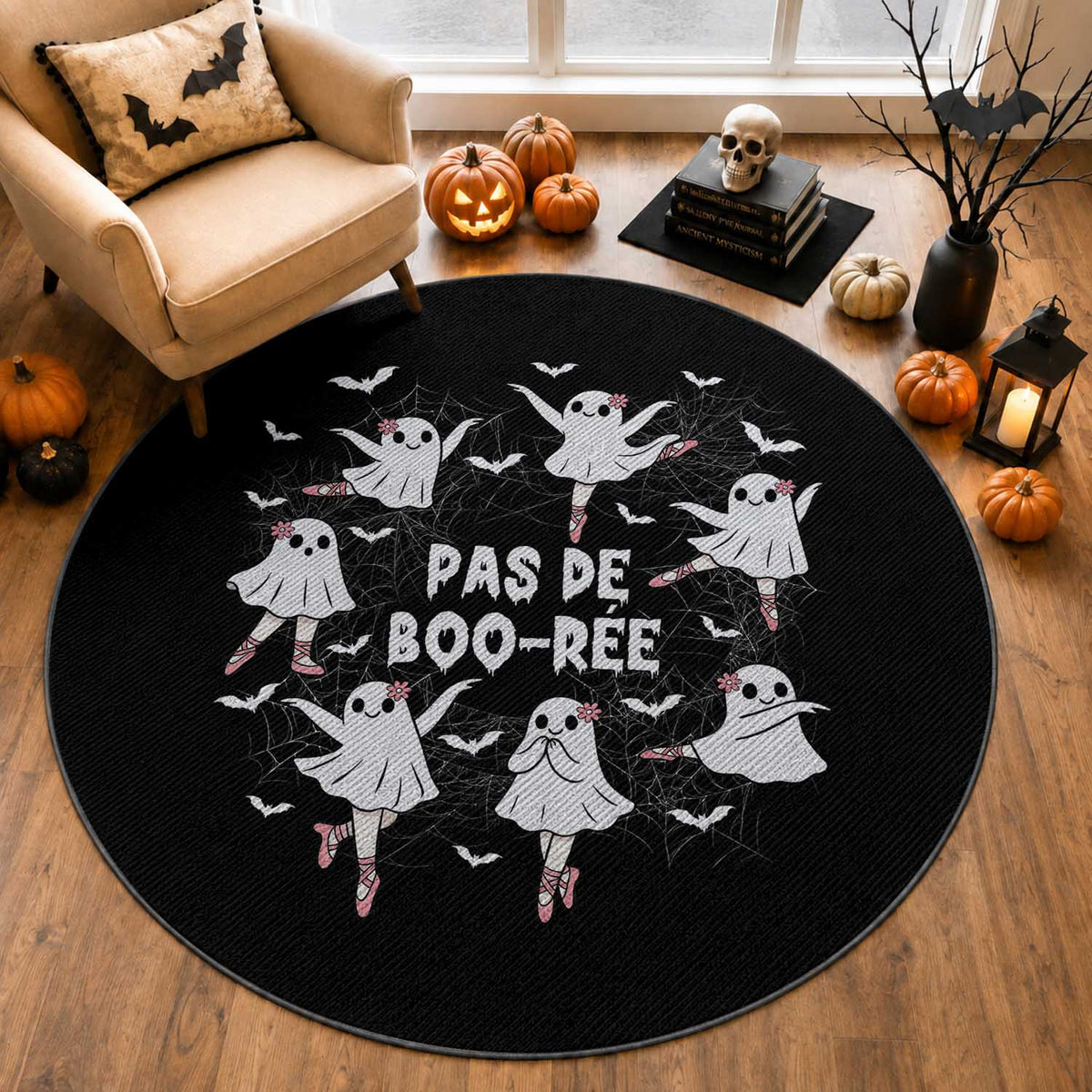 Halloween Ballet Ghost Round Rug Pas De Boo Ree Gift