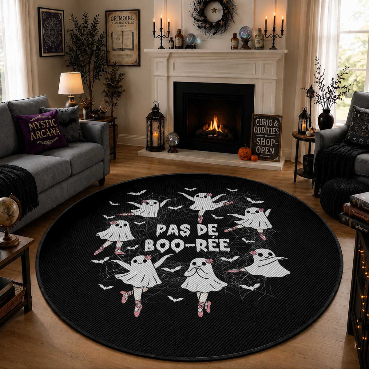 Halloween Ballet Ghost Round Rug Pas De Boo Ree Gift