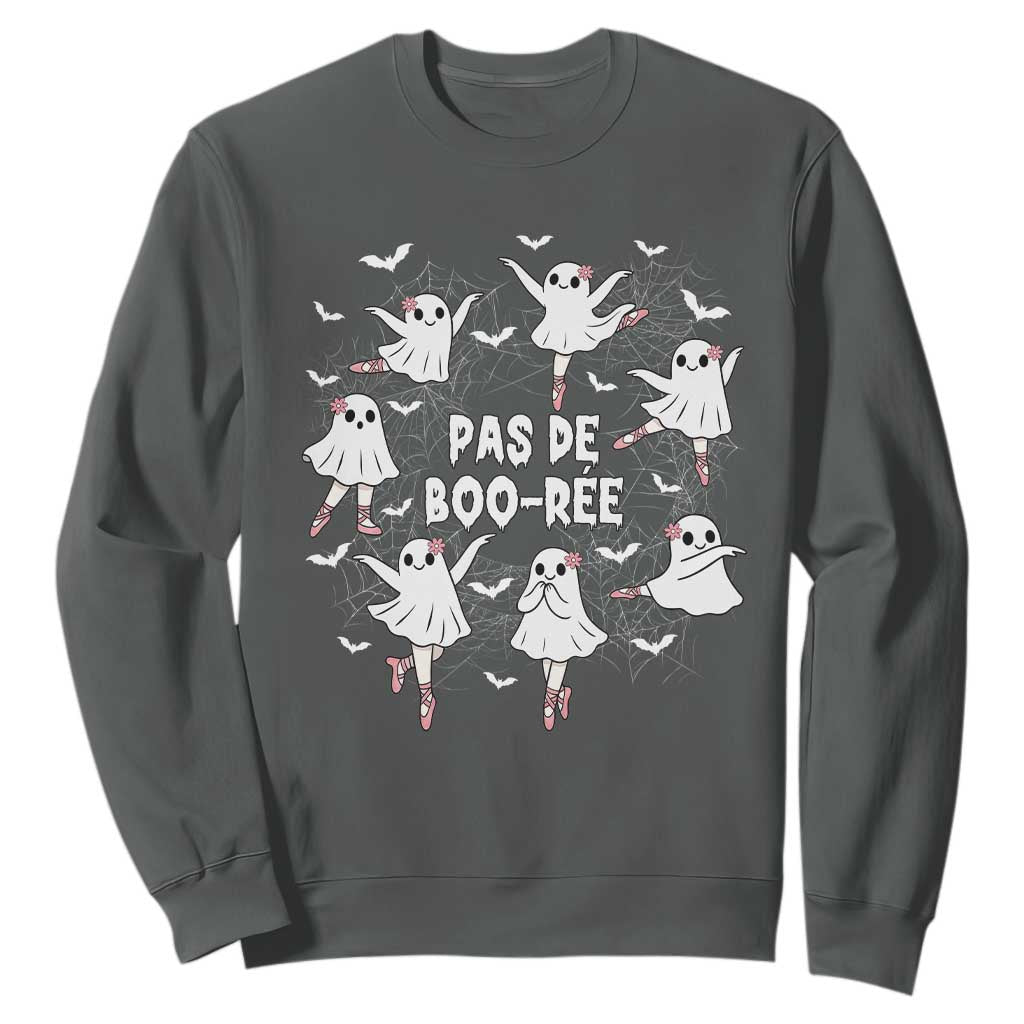 Halloween Ballet Ghost Sweatshirt Pas De Boo Ree Gift TS12 Dark Heather Print Your Wear