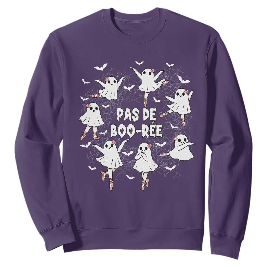 Halloween Ballet Ghost Sweatshirt Pas De Boo Ree Gift TS12 Purple Print Your Wear