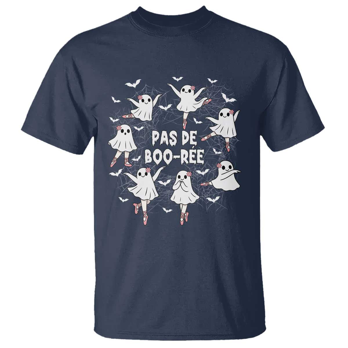 Halloween Ballet Ghost T Shirt Pas De Boo Ree Gift TS12 Navy Print Your Wear