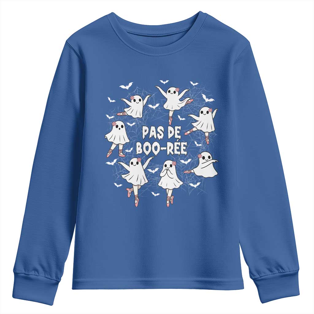 Halloween Ballet Ghost Youth Sweatshirt Pas De Boo Ree Gift TS12 Royal Blue Print Your Wear