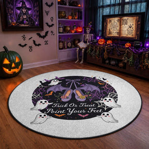 Trick Or Treat Point Your Feet Round Rug Funny Halloween Ballet Gift