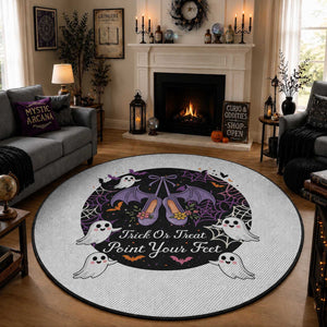 Trick Or Treat Point Your Feet Round Rug Funny Halloween Ballet Gift