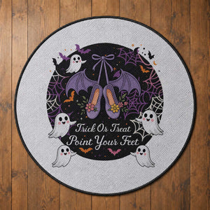Trick Or Treat Point Your Feet Round Rug Funny Halloween Ballet Gift