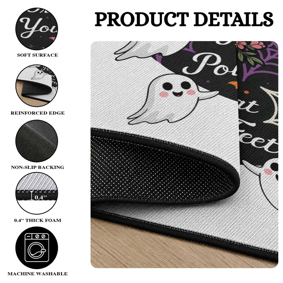 Trick Or Treat Point Your Feet Round Rug Funny Halloween Ballet Gift