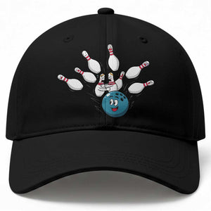 Funny Sport Bowler Gift Baseball Cap Bowling Ball Chasing Pins TS12 Print Your Wear