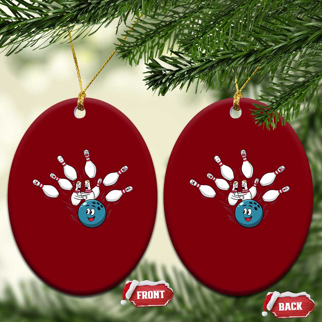 Funny Sport Bowler Gift Ceramic Ornament Bowling Ball Chasing Pins TS12 Print Your Wear