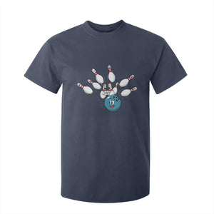 Funny Sport Bowler Gift T Shirt For Kid Bowling Ball Chasing Pins TS12 Navy Print Your Wear