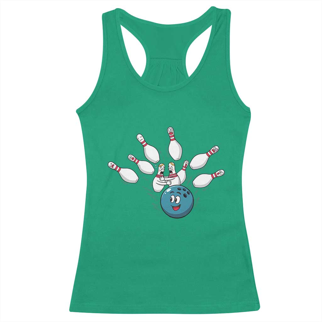 Funny Sport Bowler Gift Racerback Tank Top Bowling Ball Chasing Pins TS12 Irish Green Print Your Wear