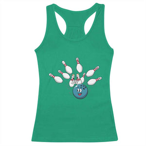 Funny Sport Bowler Gift Racerback Tank Top Bowling Ball Chasing Pins TS12 Irish Green Print Your Wear