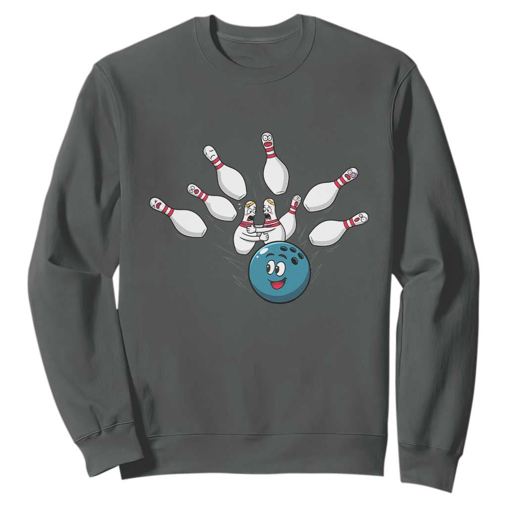 Funny Sport Bowler Gift Sweatshirt Bowling Ball Chasing Pins TS12 Dark Heather Print Your Wear